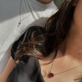 Matching Heart and Sword Couple Necklace Set